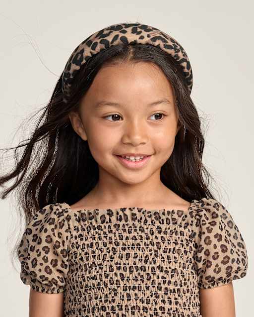 Girls Puffy Leopard Headband - The Leopard Edit