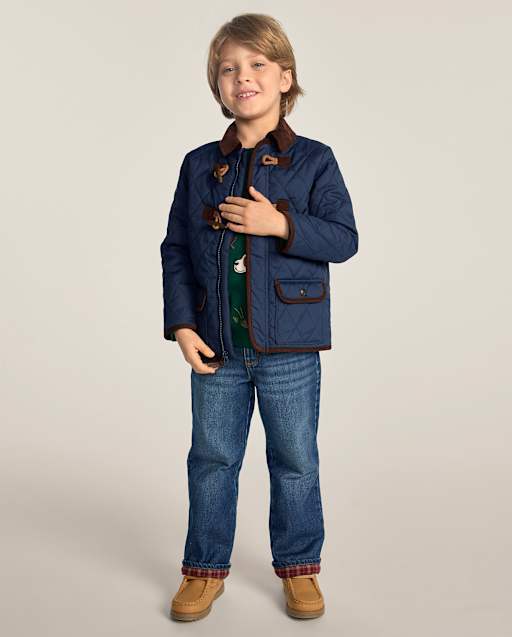 Boys Flannel Lined Straight Jeans - Little Essentials - lbl_product_image_view_1
