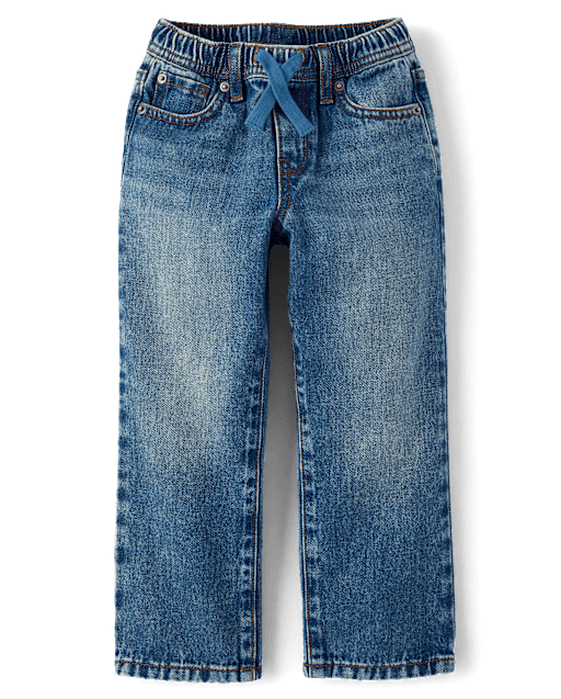 Boys Pull On Wide Leg Jeans - Little Essentials - view 2