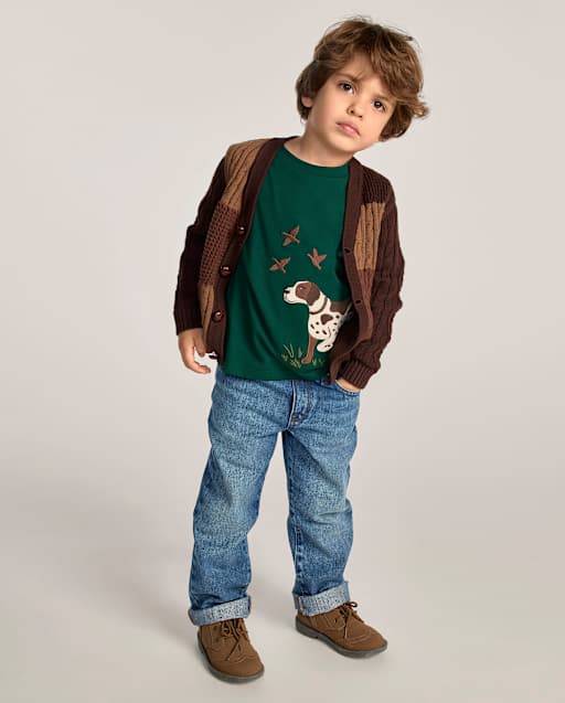 Boys Pull On Wide Leg Jeans - Little Essentials - view 1