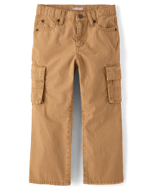 Boys Garment Dyed Ripstop Baggy Cargo Pants - Little Essentials - view 2