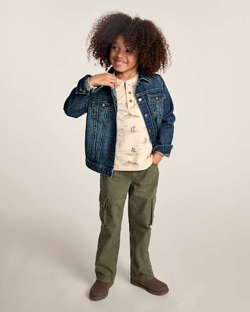 Boys Garment Dyed Ripstop Baggy Cargo Pants - Little Essentials - view 1