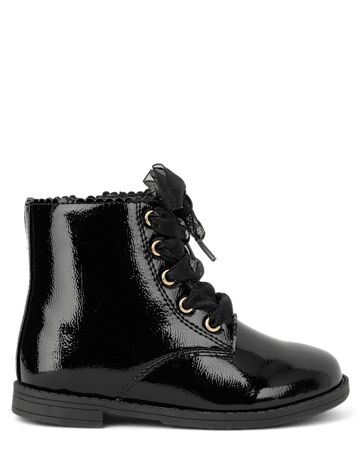 Girls Scalloped Lace Up Boots - Little Essentials