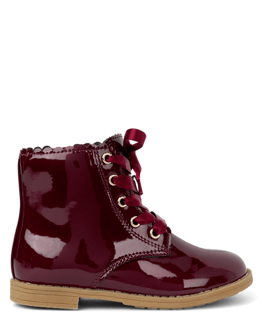 Girls Scalloped Lace Up Boots - Little Essentials - lbl_product_image_view_1