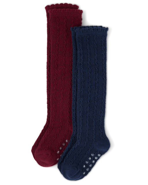 Girls Cable Knit Boot Socks 2-Pack - The Harvest Edit
