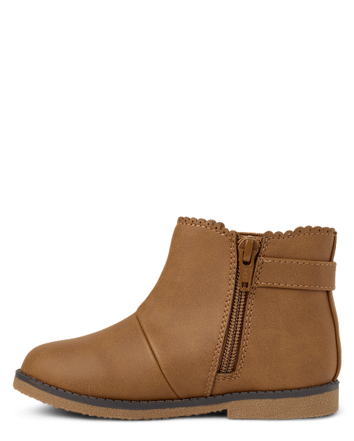 Girls Bow Scalloped Booties - Little Essentials - lbl_product_image_view_2