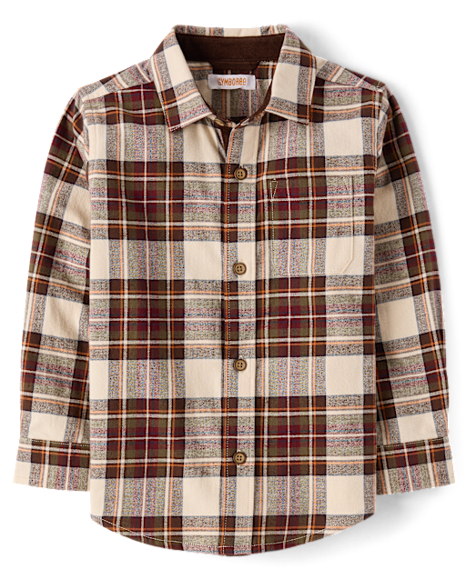 Boys Plaid Flannel Button Up Shirt - Countryside Manor - view 2