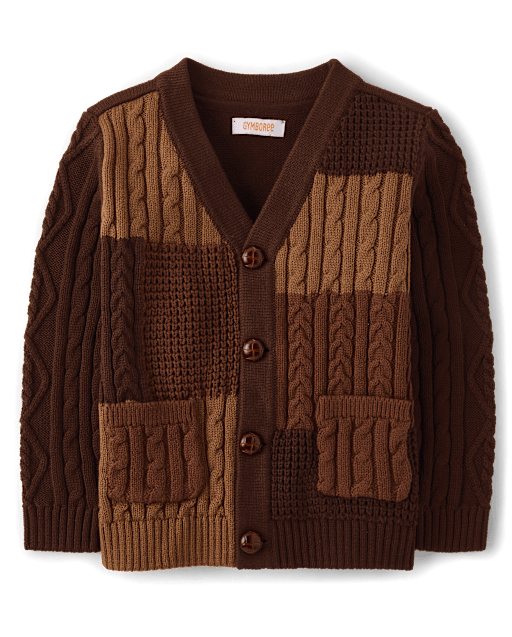 Boys Patchwork Cable Knit Cardigan - Countryside Manor - lbl_product_image_view_2