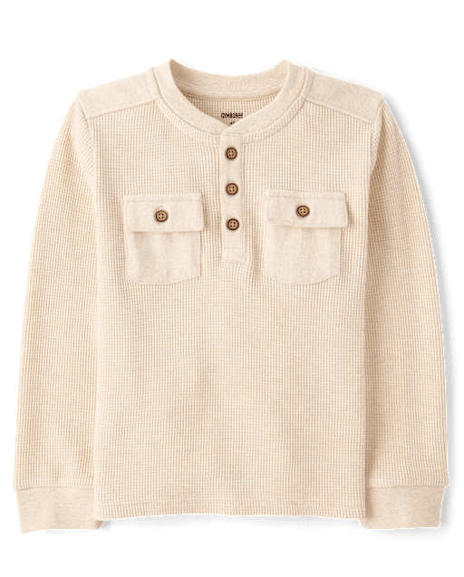 Boys Thermal Henley Top - Little Essentials