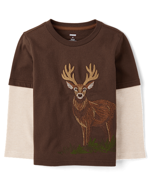 Boys Embroidered Deer Layered Top - Countryside Manor - lbl_product_image_view_2