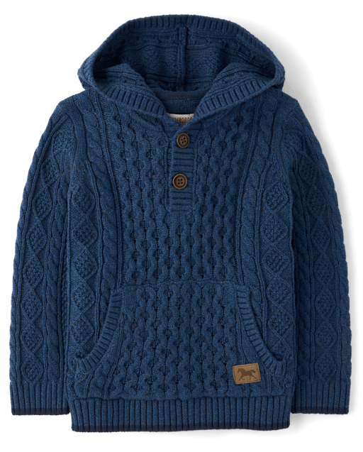 Boys Cable Knit Hoodie - Blue Sky Mountain - lbl_product_image_view_1