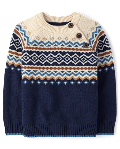 Pull Fair Isle pour garçon - Montagne au ciel bleu - lbl_product_image_view_2