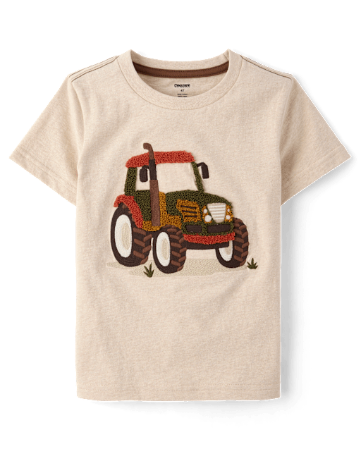 Boys Embroidered Chenille Tractor Top - The Harvest Edit - lbl_product_image_view_2