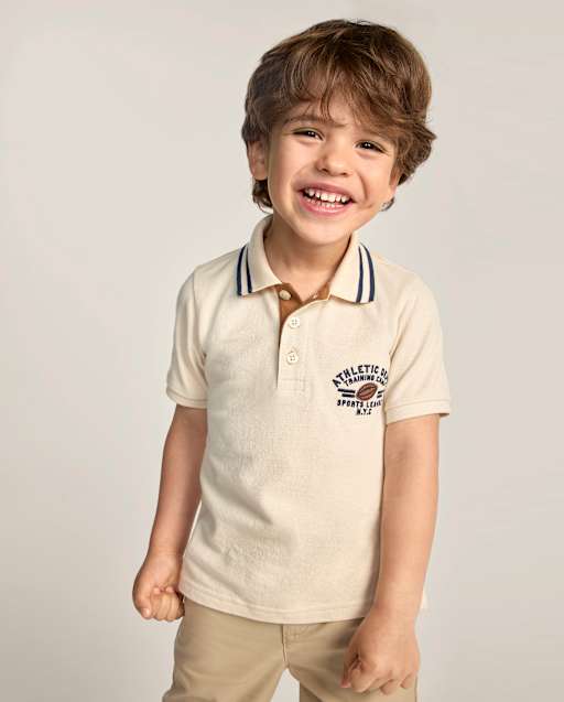 Boys Embroidered Varsity Polo - Collegiate Club
