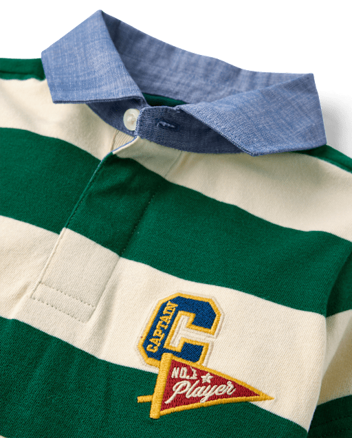 Boys Striped Embroidered Varsity Rugby Polo - Collegiate Club - lbl_product_image_view_2