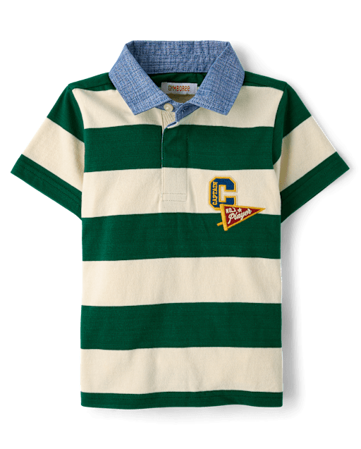 Boys Striped Embroidered Varsity Rugby Polo - Collegiate Club - lbl_product_image_view_1