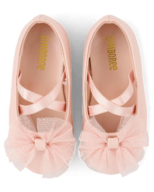 Baby Girls Shimmer Bow Ballet Flats - Le Petite Ballet - lbl_product_image_view_1