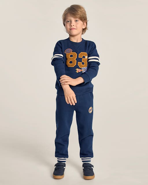 Boys Embroidered Varsity Fleece Jogger Pants - Collegiate Club