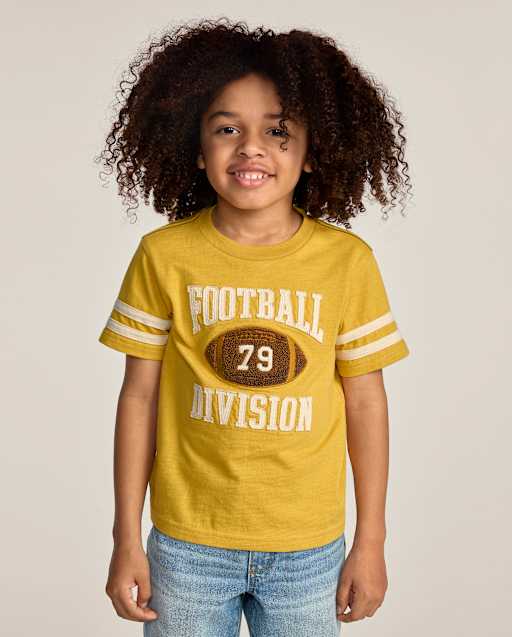 Boys Applique Football Varsity Top - Collegiate Club