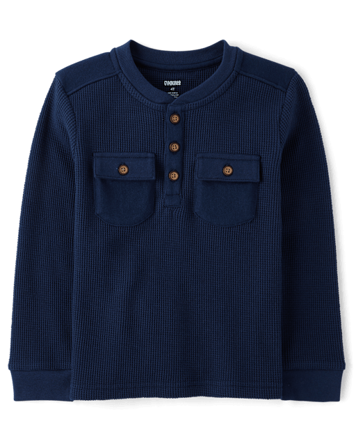 Boys Thermal Henley Top - Little Essentials - lbl_product_image_view_1