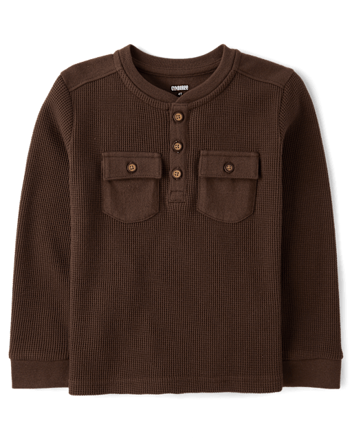 Boys Thermal Henley Top - Little Essentials - lbl_product_image_view_1