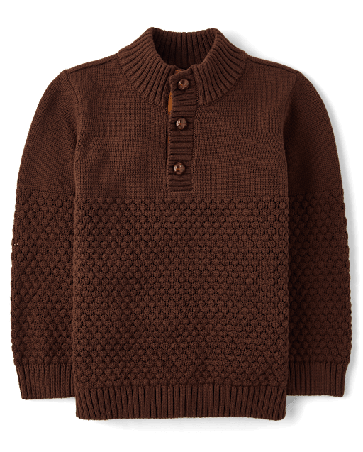 Boys Stitched Mock Neck Sweater - Little Essentials - lbl_product_image_view_1