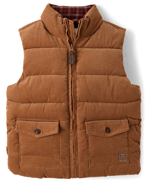 Boys Quilted Corduroy Flannel Lined Puffer Vest - The Harvest Edit - lbl_product_image_view_2