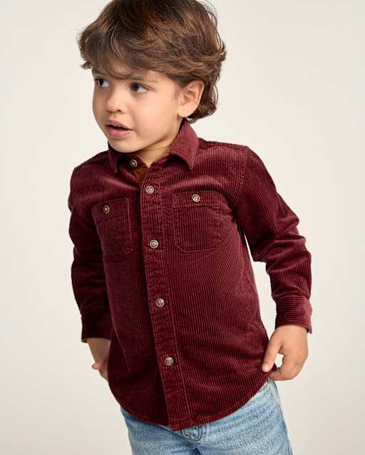 Boys Textured Corduroy Button Up Shirt - The Harvest Edit - lbl_product_image_view_1