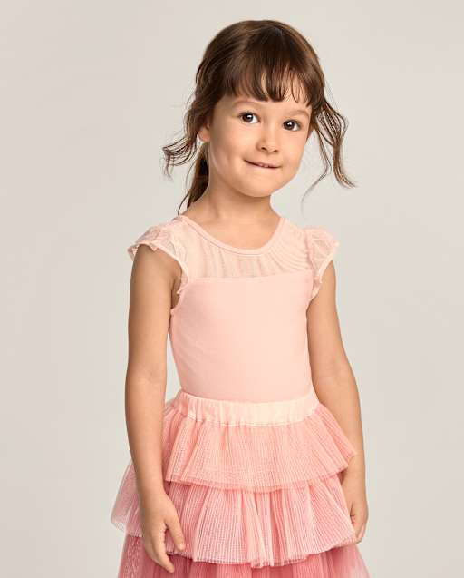 Girls Bow Flutter Leotard - Le Petite Ballet