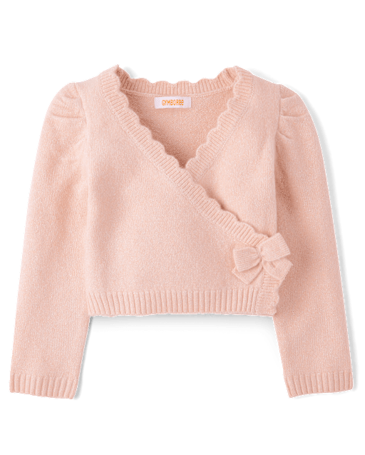 Girls Scalloped Bow Wrap Cardigan - Le Petite Ballet - lbl_product_image_view_2