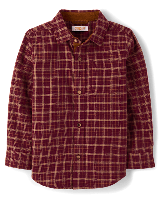 Boys Plaid Flannel Button Up Shirt - The Harvest Edit
