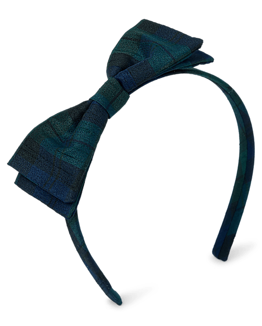 Girls Plaid Bow Headband - Tartan Remix