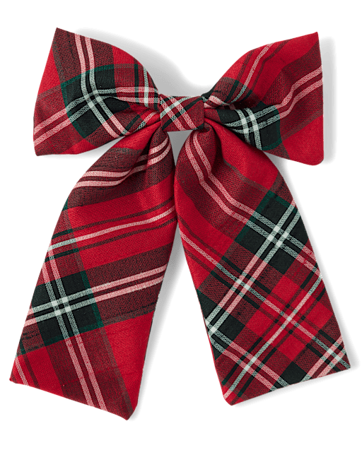 Girls Plaid Bow Hair Clip - Tartan Remix