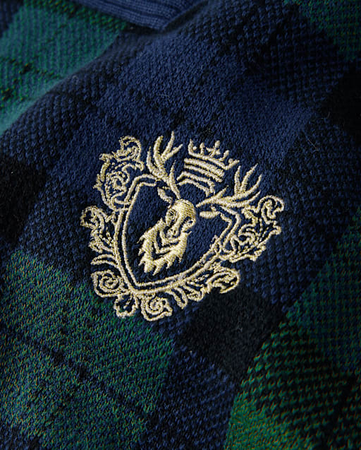Boys Plaid Shawl Collar Sweater - Tartan Remix - view 2
