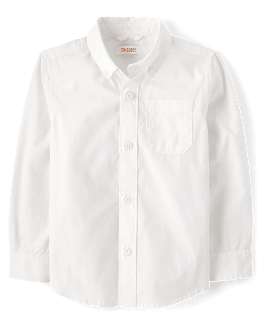 Boys Long Sleeve Woven Button Front Shirt