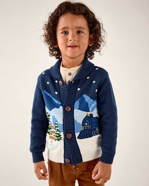 Boys Embroidered Train Shawl Cardigan - The Polar Express™ x Gymboree