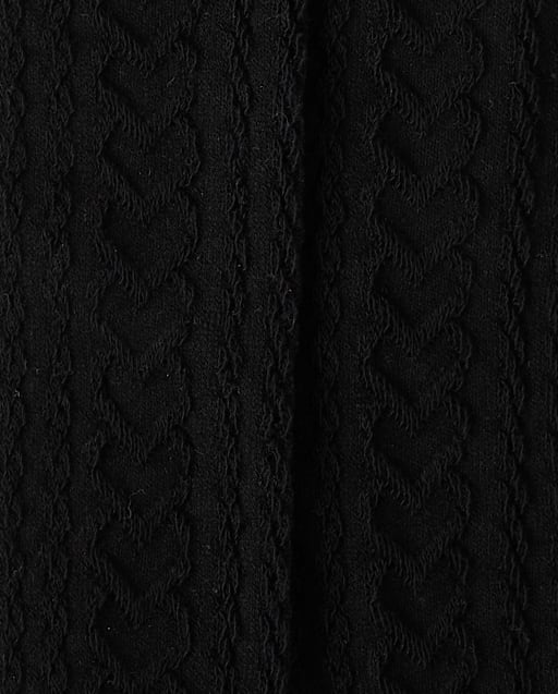 Girls Heart Cable Knit Tights - Little Essentials - view 2