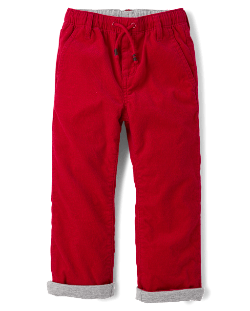 Boys Corduroy Roll Cuff Pull On Pants - Little Essentials - view 1