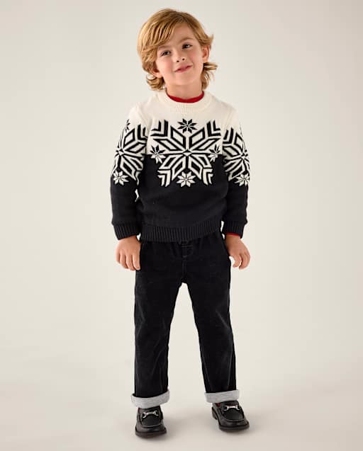 Pantalon en velours côtelé à revers pour garçon - Little Essentials