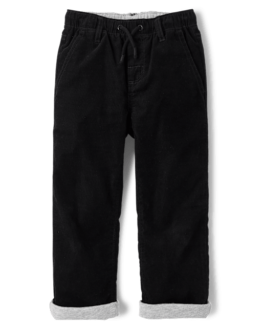 Boys Corduroy Roll Cuff Pull On Pants - Little Essentials - view 1