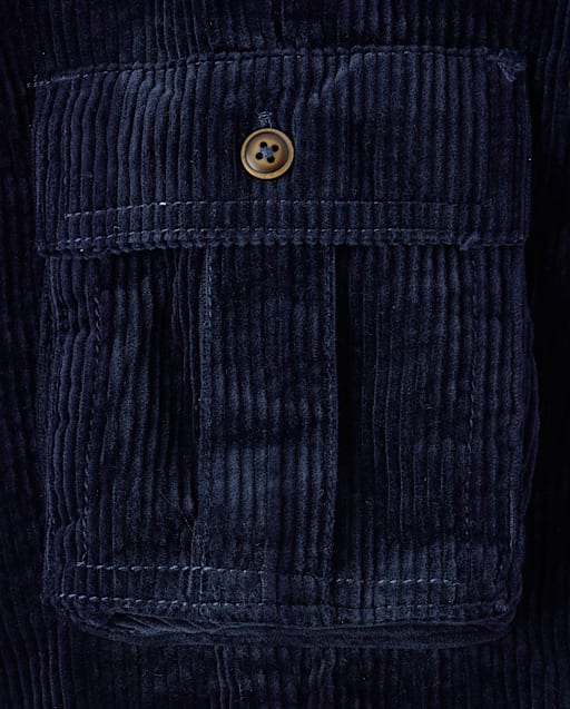 Boys Bubble Corduroy Pull On Cargo Pants - Tartan Remix - view 2