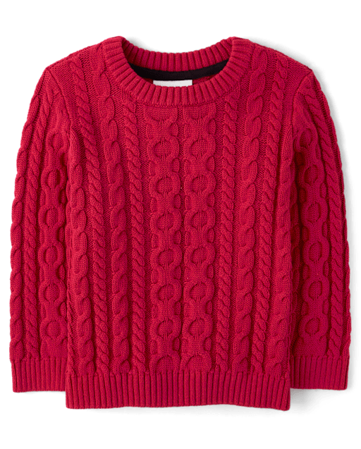 Boys Cable Knit Sweater - Tartan Remix - view 1