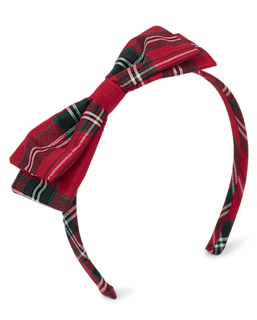 Girls Plaid Bow Headband - Tartan Remix