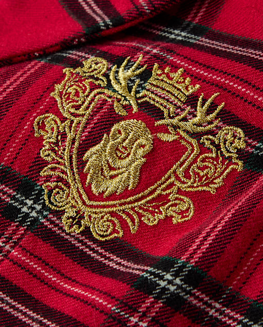 Boys Embroidered Plaid Flannel Blazer - Tartan Remix - view 2