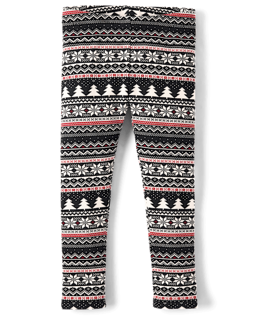 Girls Fairisle Winter Warm Leggings - Aspen Lodge