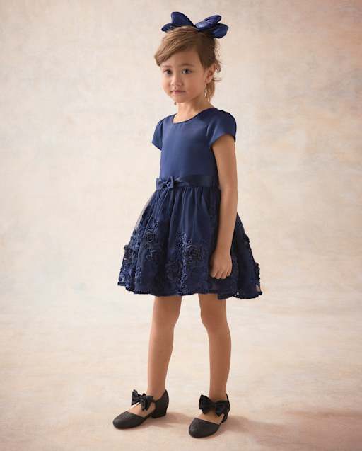 Girls Embroidered Tulle Fit And Flare Dress - Marchesa Mini x Gymboree - view 1