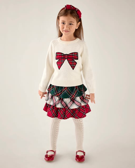 Girls Plaid Flannel Tiered Skort - Tartan Remix - view 1