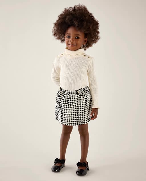 Girls Houndstooth Ponte Skort - Aspen Lodge