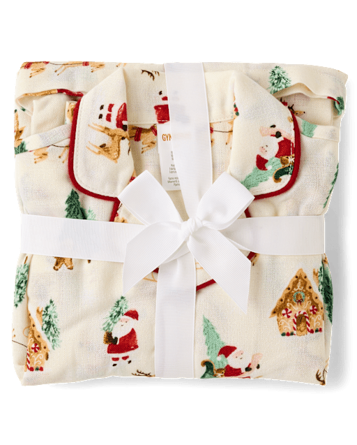 Kids Santa Flannel Button Front Pajamas - view 2