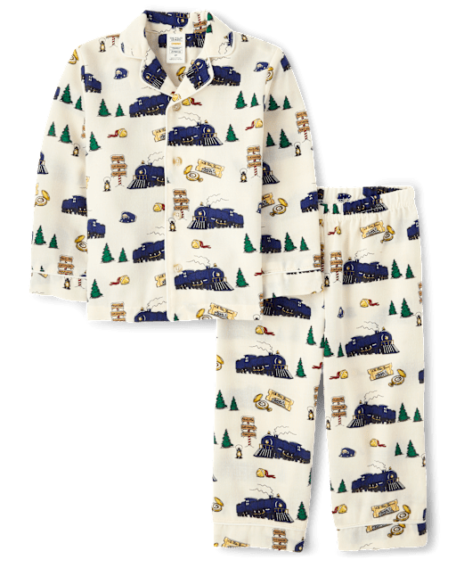 Kids Train Flannel Button Front Pajamas - The Polar Express™ x Gymboree